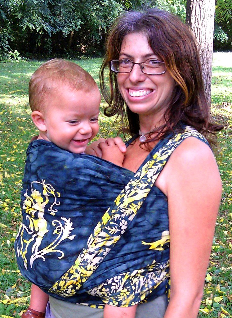 Summer FWCC with toddler in gauze fairy wrap