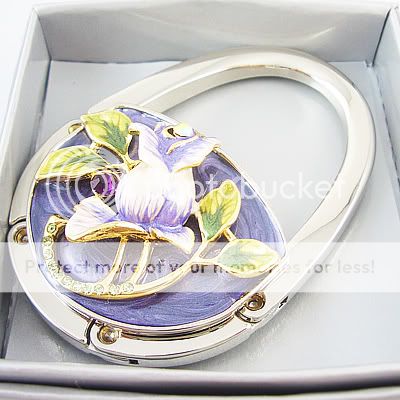 Purple flower can hang Bag Hanger Purse Hook BH60D  