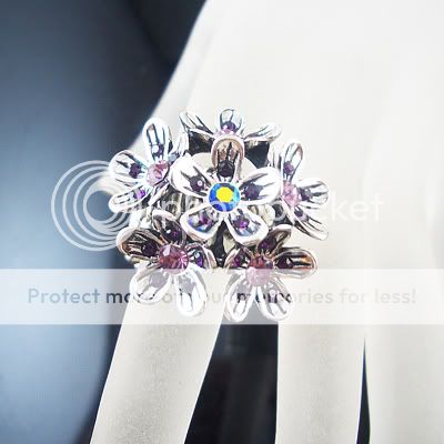 crystal cocktail stretch ring cute jewelry