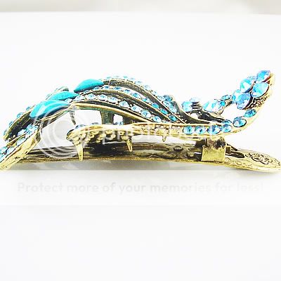 Turquoise Peacock Vintage fashion hair clip claw HC46A  