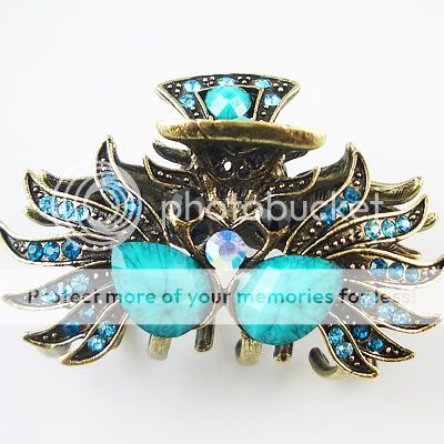 Peacock in love hair claw clip pick the color HC91  