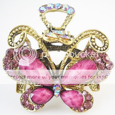 Vintage Style Crystal Butterfly Hair Claw,Special gift