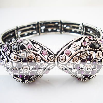 Snake Silver plated bracelet Full rhinestone BR105  