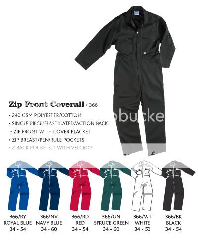 Zip Front Coverall/Overall/Boilersuit Mechanics/Work  